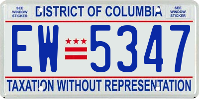 DC license plate EW5347