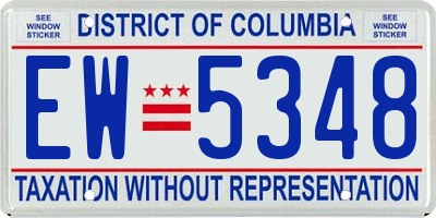 DC license plate EW5348