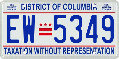 DC license plate EW5349