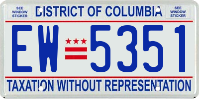 DC license plate EW5351