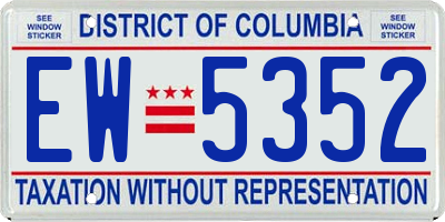 DC license plate EW5352