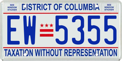 DC license plate EW5355