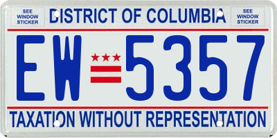 DC license plate EW5357