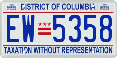 DC license plate EW5358