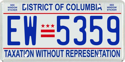 DC license plate EW5359
