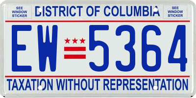 DC license plate EW5364