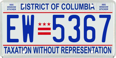 DC license plate EW5367