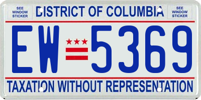 DC license plate EW5369