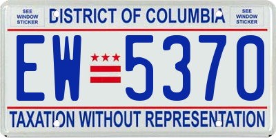 DC license plate EW5370
