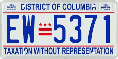 DC license plate EW5371