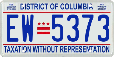 DC license plate EW5373