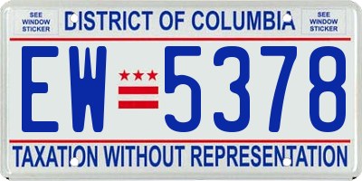 DC license plate EW5378