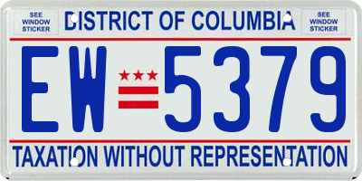 DC license plate EW5379
