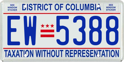 DC license plate EW5388