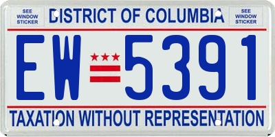 DC license plate EW5391