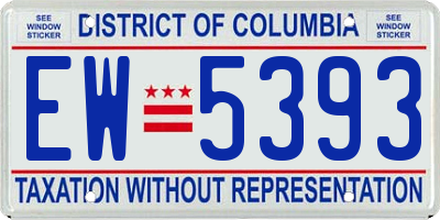 DC license plate EW5393