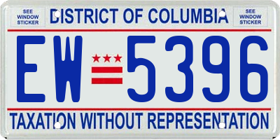 DC license plate EW5396