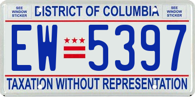 DC license plate EW5397