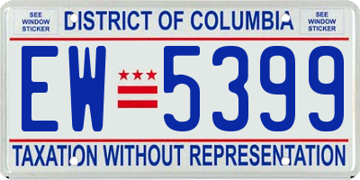 DC license plate EW5399