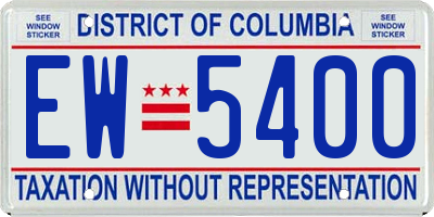 DC license plate EW5400