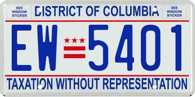 DC license plate EW5401