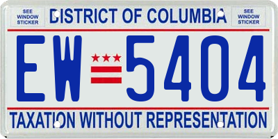 DC license plate EW5404
