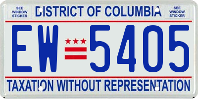 DC license plate EW5405