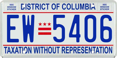 DC license plate EW5406