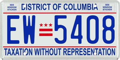 DC license plate EW5408