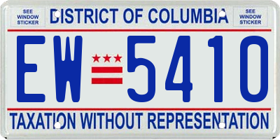 DC license plate EW5410