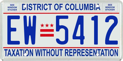 DC license plate EW5412