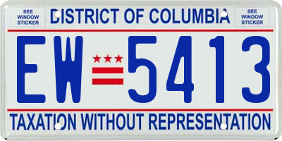 DC license plate EW5413