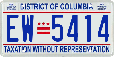 DC license plate EW5414