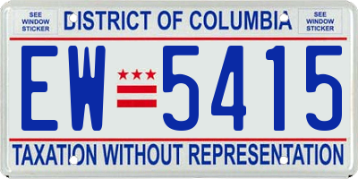 DC license plate EW5415