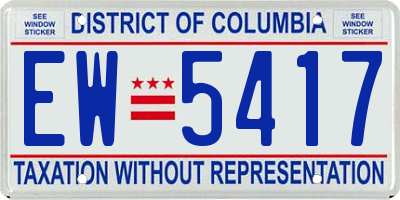 DC license plate EW5417