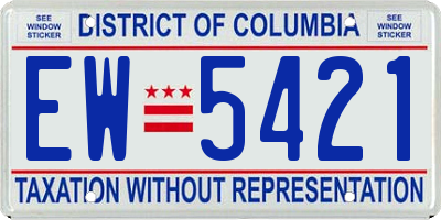 DC license plate EW5421