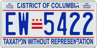 DC license plate EW5422