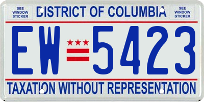 DC license plate EW5423