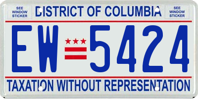 DC license plate EW5424