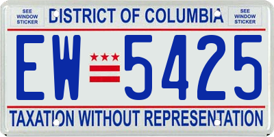 DC license plate EW5425