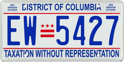 DC license plate EW5427
