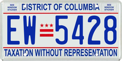 DC license plate EW5428