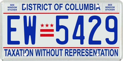 DC license plate EW5429
