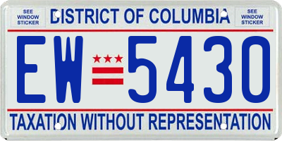 DC license plate EW5430