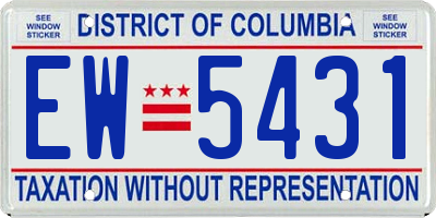 DC license plate EW5431