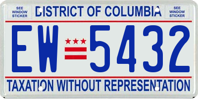 DC license plate EW5432
