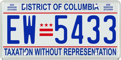 DC license plate EW5433