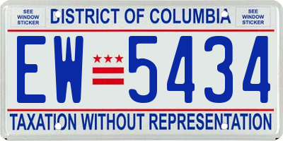 DC license plate EW5434