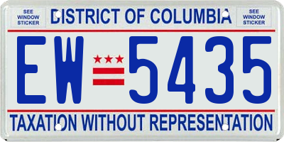 DC license plate EW5435