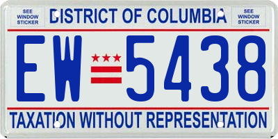 DC license plate EW5438